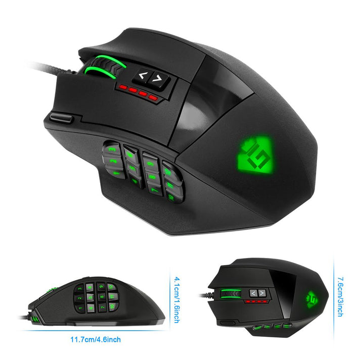 USB Gaming Mouse 16400DPI 19 buttons ergonomic design