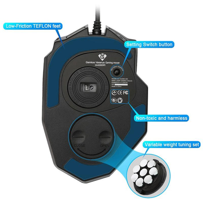 USB Gaming Mouse 16400DPI 19 buttons ergonomic design