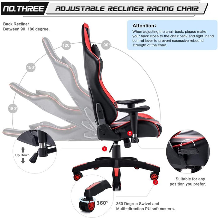 Gaming Chair Recliner Backrest Swivel