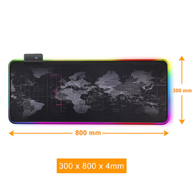 Gaming Mouse Pad RGB World Map